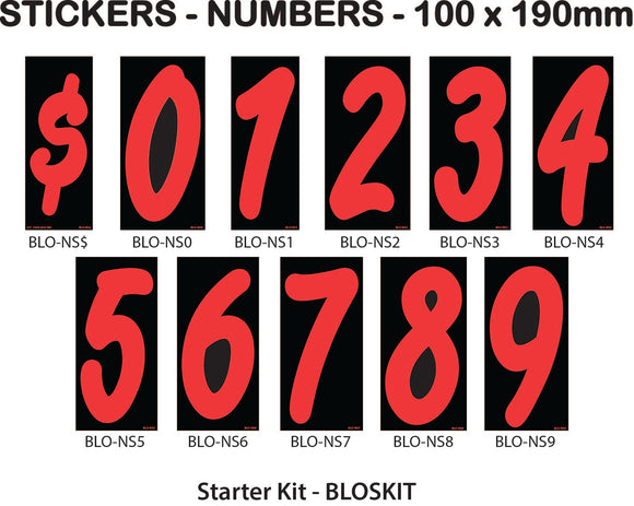Number Stickers - Black and Orange Designer