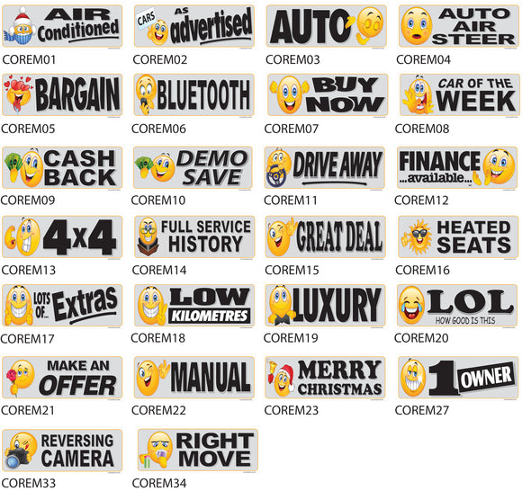 Corflute Windscreen Banners - Emojis
