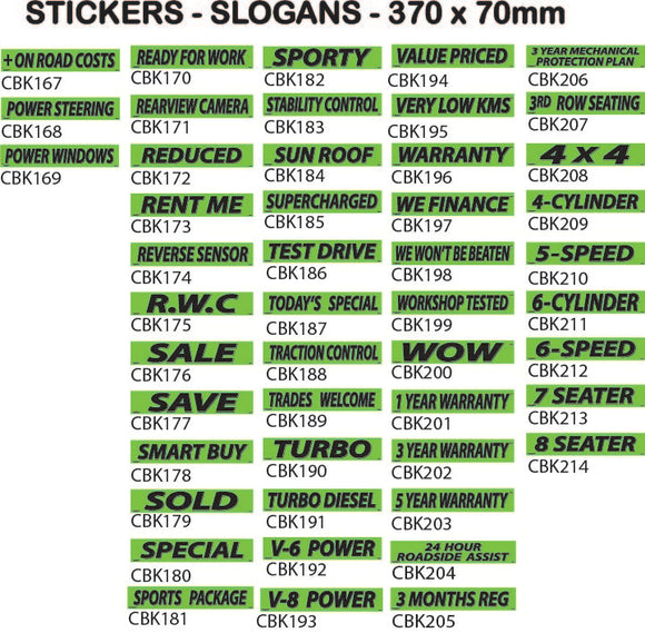 Sticker Slogans - Chartreuse and Black