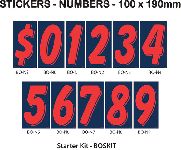 Number Stickers - Blue and Orange