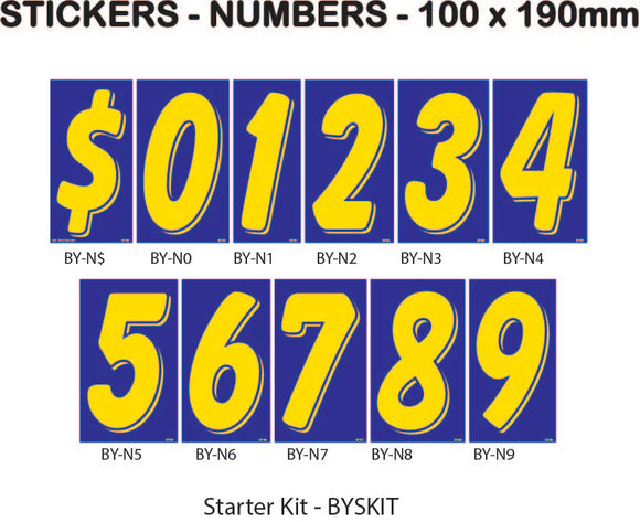 Number Stickers - Blue and Yellow