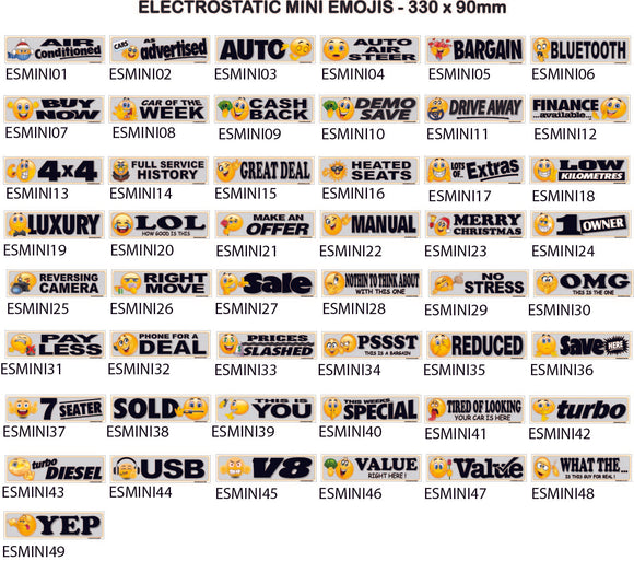 Electrostatic Mini Emojis - 330 x 90mm