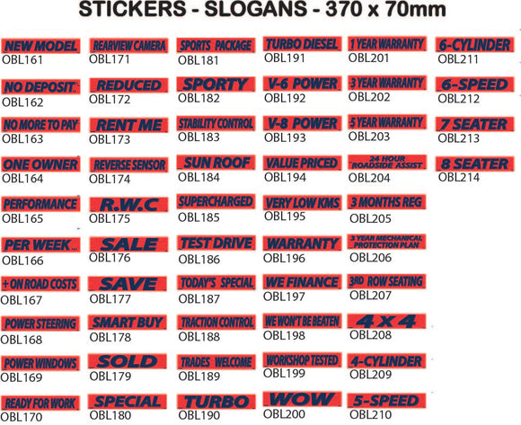 Sticker Slogans - Orange and Blue