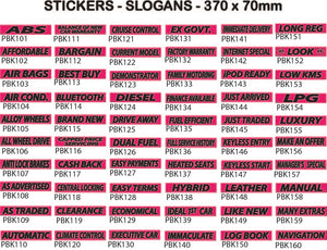 Sticker Slogans - Pink and Black