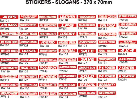 Sticker Slogan - Red and White