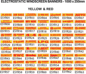 Electrostatic Windscreen Banners - Yellow and Red