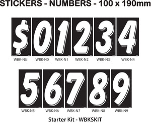 Number Stickers - White and Black