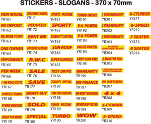 Sticker Slogans - Yellow and Red